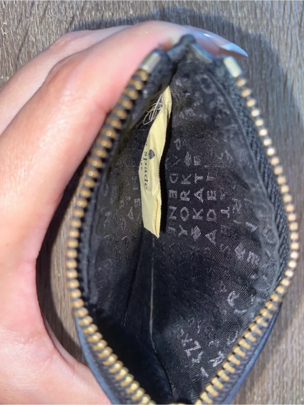 Kate Spade Black Leather Zip Coin Pouch Cardholder